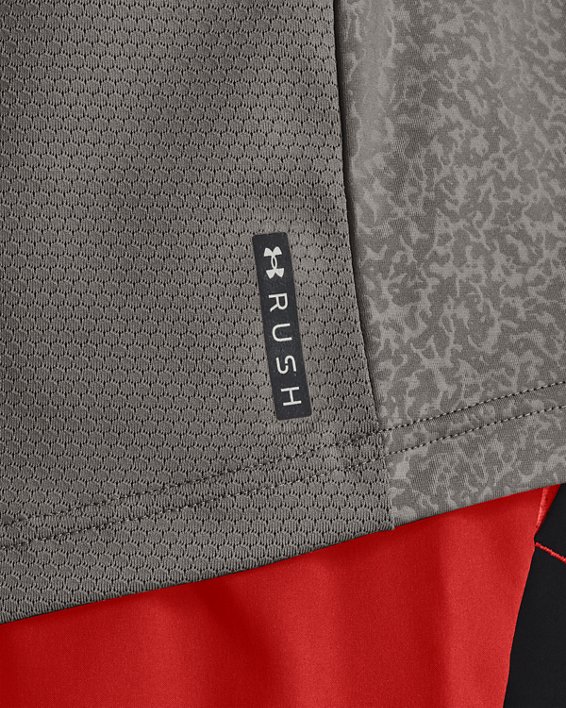 Men's UA RUSH™ HeatGear® 2.0 Emboss Short Sleeve, Gray, pdpMainDesktop image number 3
